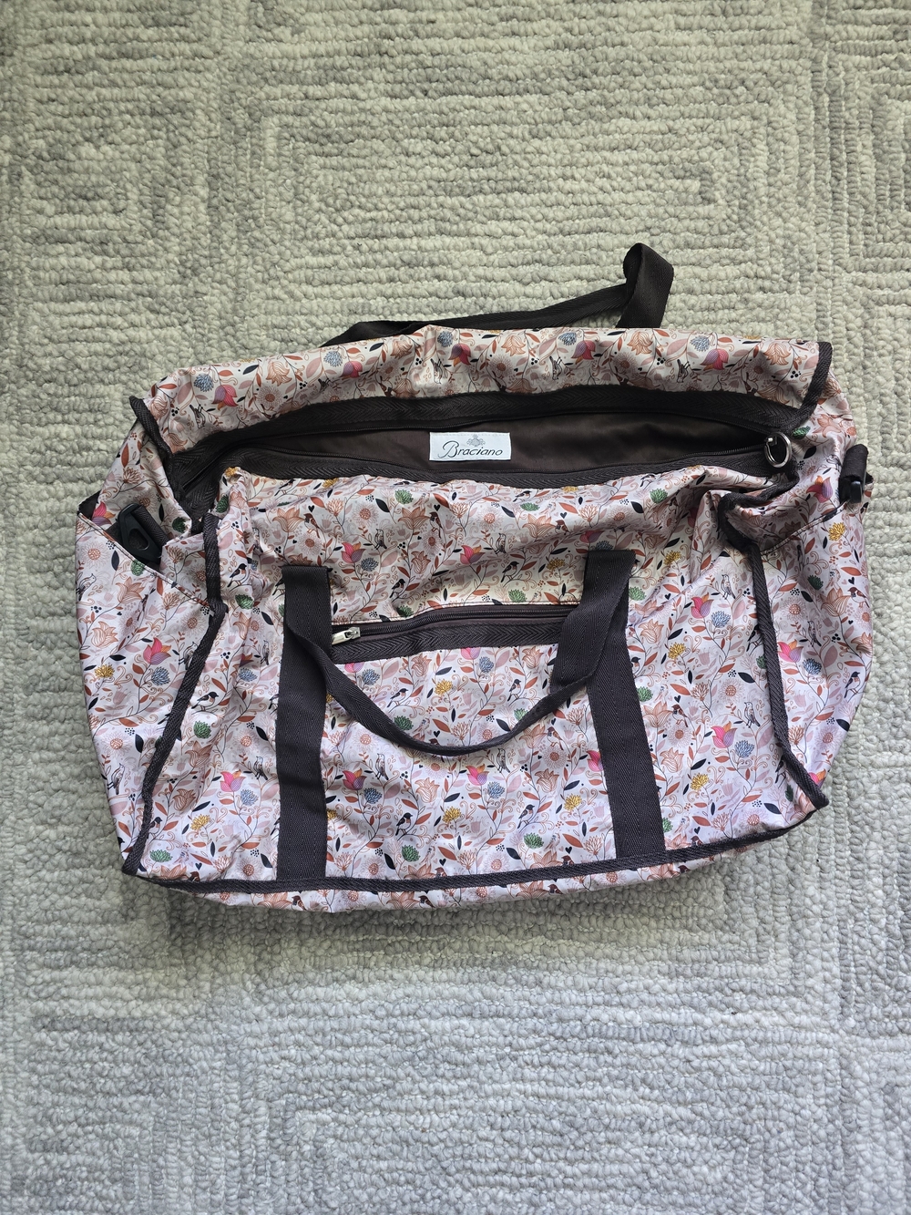 Braciano Pink Floral Weekend Tote Bag